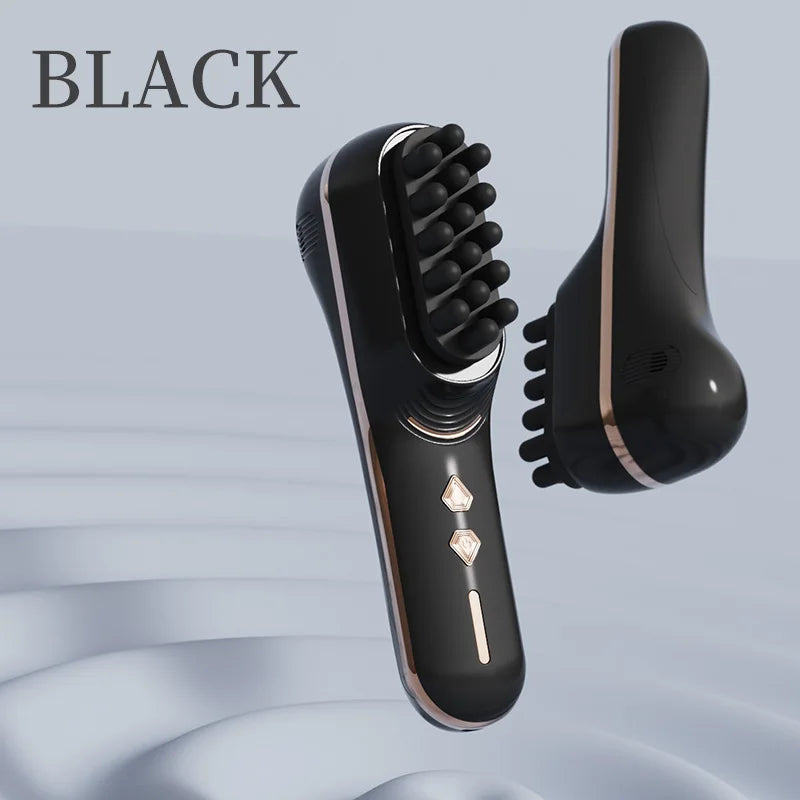 Electric Scalp Massage Comb 5-Speed Dual Silicone Head High Frequency Vibration Anti Hair Loss Hair Growth Scalp Massager