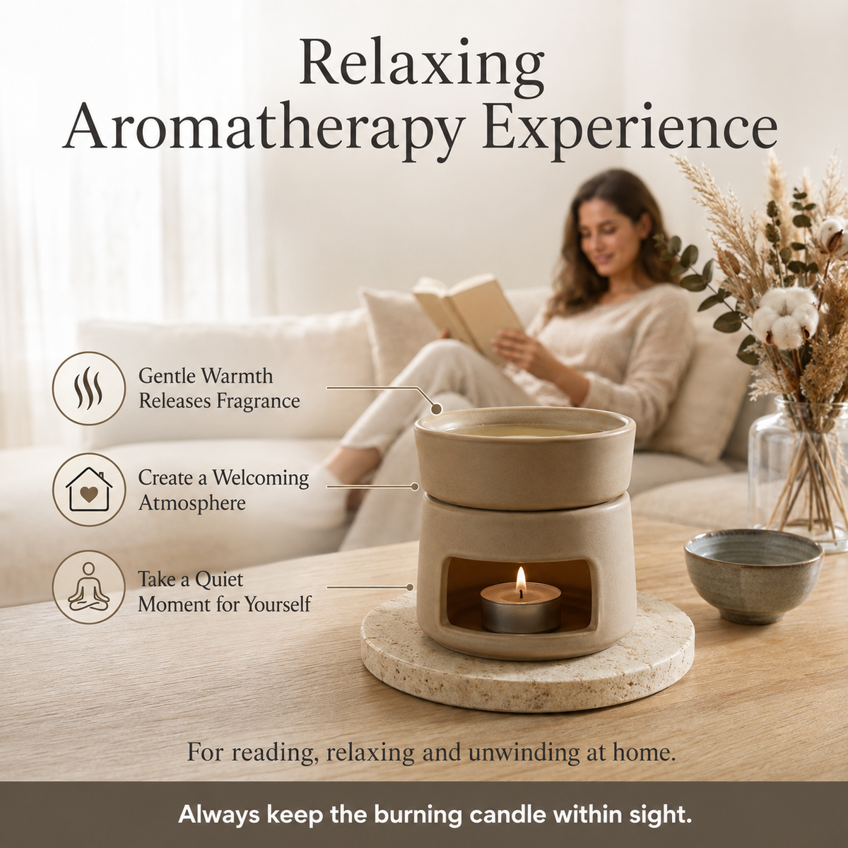 Stylish Indoor Ceramic Aromatherapy Oil Burner