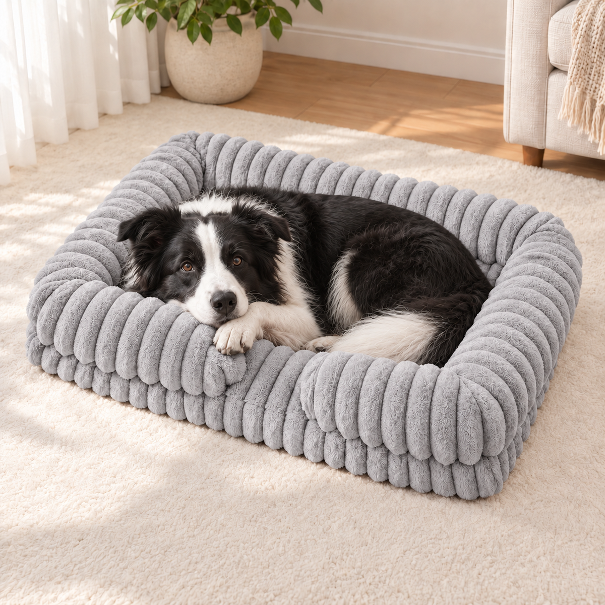 Calming Orthopedic Dog Bed With Waterproof Removable Cover