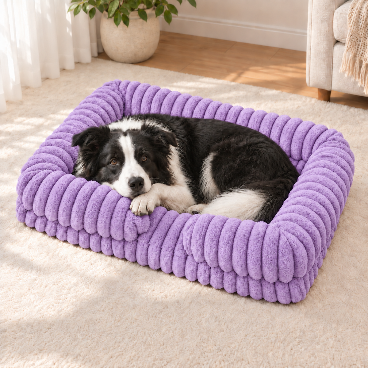 Calming Orthopedic Dog Bed With Waterproof Removable Cover
