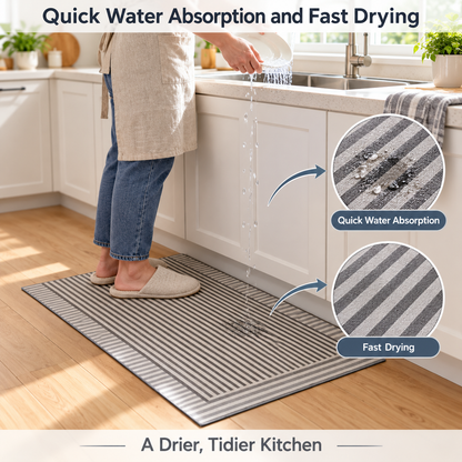 Japanese-Style Absorbent Non-Slip Diatomite Kitchen Floor Mat