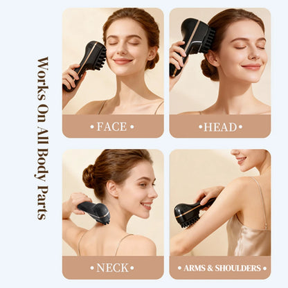 Electric Scalp Massage Comb 5-Speed Dual Silicone Head High Frequency Vibration Anti Hair Loss Hair Growth Scalp Massager