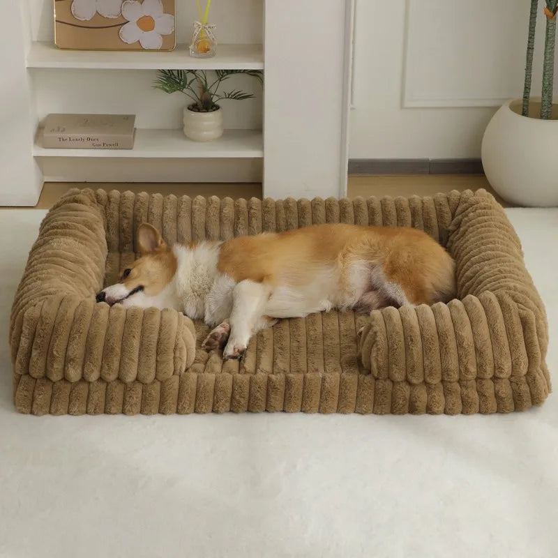 S M L XL XXL Calming Dog Bed Orthopedic Memory Foam Sofa Couch Waterproof Removable Cover Plush Mat for Small Medium Large Dogs