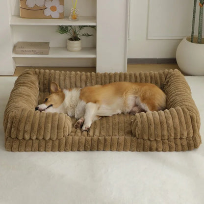 S M L XL XXL Calming Dog Bed Orthopedic Memory Foam Sofa Couch Waterproof Removable Cover Plush Mat for Small Medium Large Dogs
