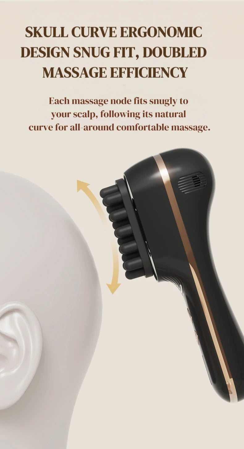 Electric Scalp Massage Comb 5-Speed Dual Silicone Head High Frequency Vibration Anti Hair Loss Hair Growth Scalp Massager