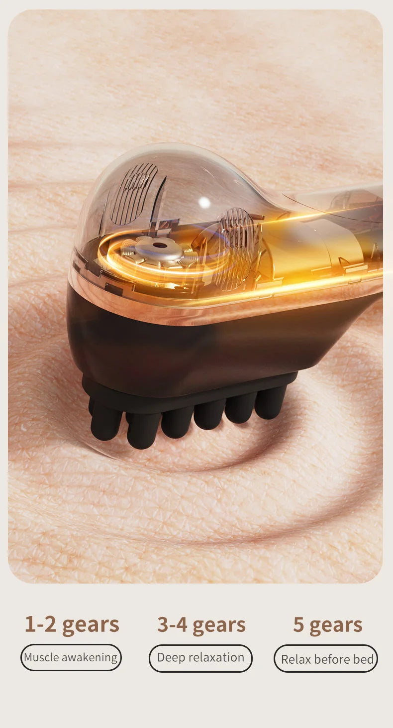 Electric Scalp Massage Comb 5-Speed Dual Silicone Head High Frequency Vibration Anti Hair Loss Hair Growth Scalp Massager