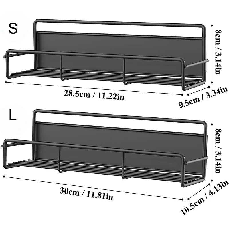 Magnetic Spice Rack for Refrigerator, Magnetic Shelf, Fridge Magnet Organizer, Magnetic Fridge Shelf for Kitchen Organization