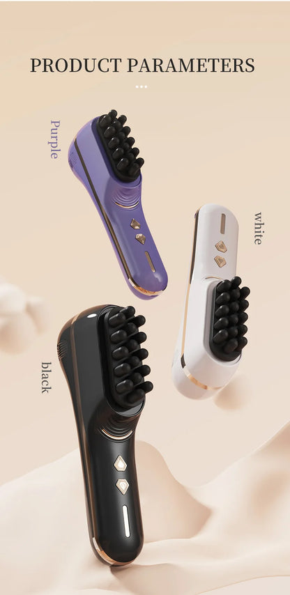 Electric Scalp Massage Comb 5-Speed Dual Silicone Head High Frequency Vibration Anti Hair Loss Hair Growth Scalp Massager