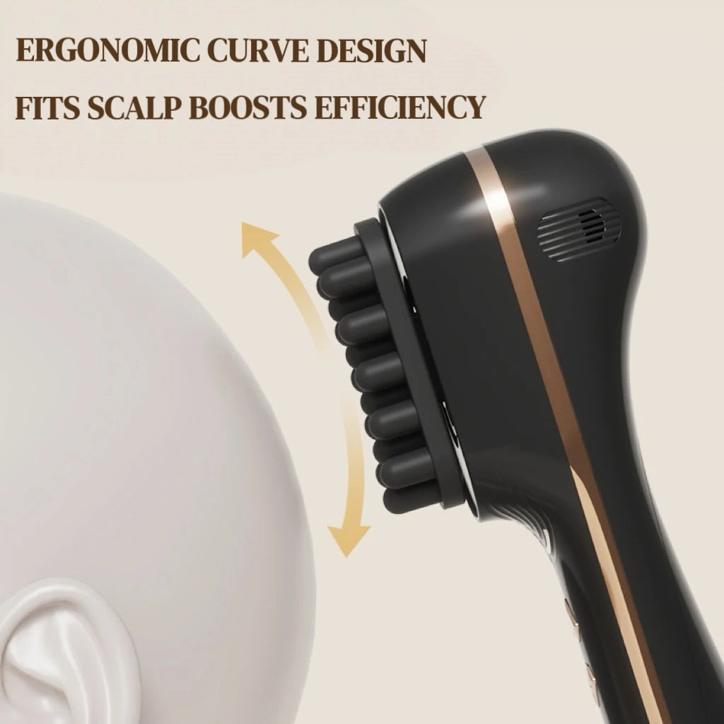 Electric Scalp Massage Comb 5-Speed Dual Silicone Head High Frequency Vibration Anti Hair Loss Hair Growth Scalp Massager
