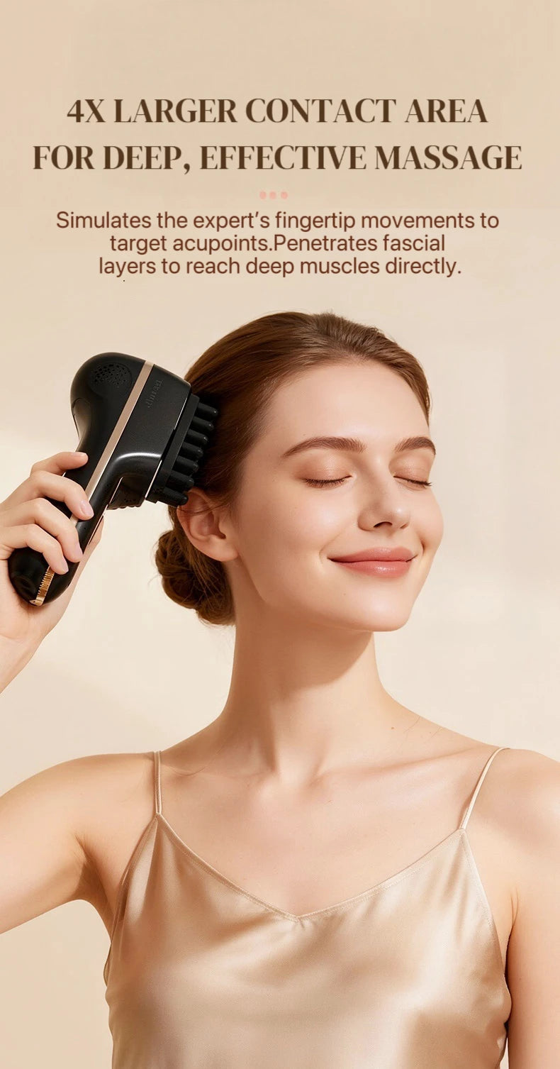 Electric Scalp Massage Comb 5-Speed Dual Silicone Head High Frequency Vibration Anti Hair Loss Hair Growth Scalp Massager