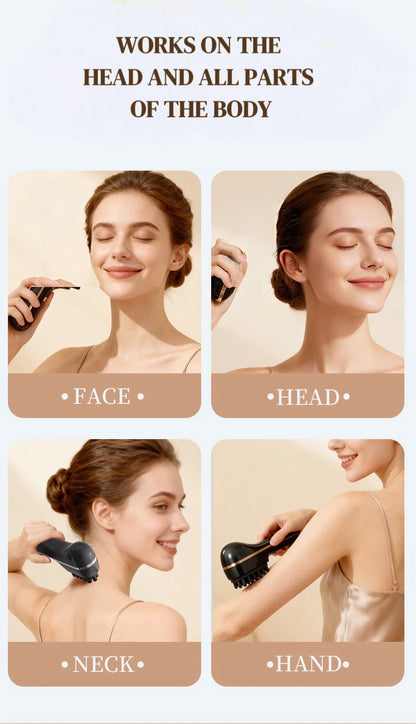 Electric Scalp Massage Comb 5-Speed Dual Silicone Head High Frequency Vibration Anti Hair Loss Hair Growth Scalp Massager