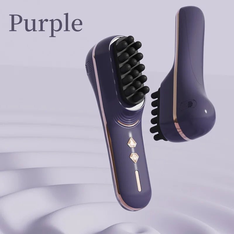Electric Scalp Massage Comb 5-Speed Dual Silicone Head High Frequency Vibration Anti Hair Loss Hair Growth Scalp Massager