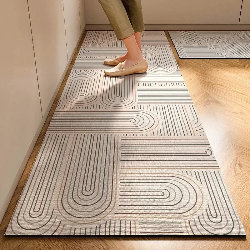 New 1 PC Japanese Style Soft Kitchen Diatomite Mud Floor Mat, Super Anti Slip, Super Absorbent, Easy to Handle Carpet
