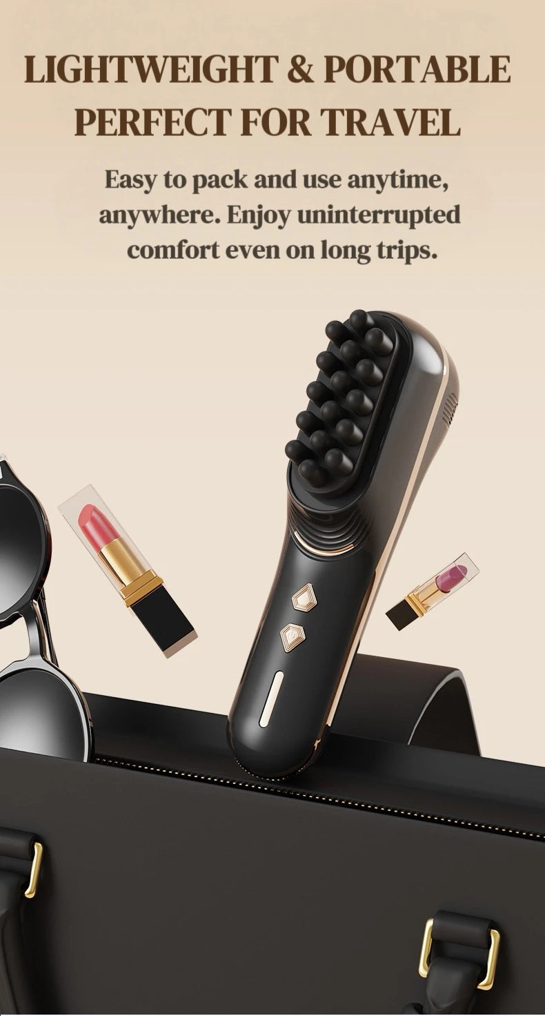 Electric Scalp Massage Comb 5-Speed Dual Silicone Head High Frequency Vibration Anti Hair Loss Hair Growth Scalp Massager
