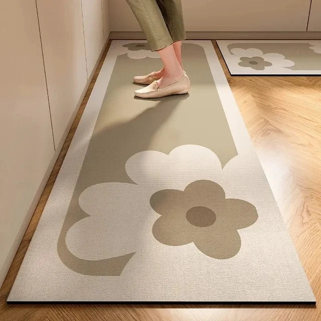 New 1 PC Japanese Style Soft Kitchen Diatomite Mud Floor Mat, Super Anti Slip, Super Absorbent, Easy to Handle Carpet