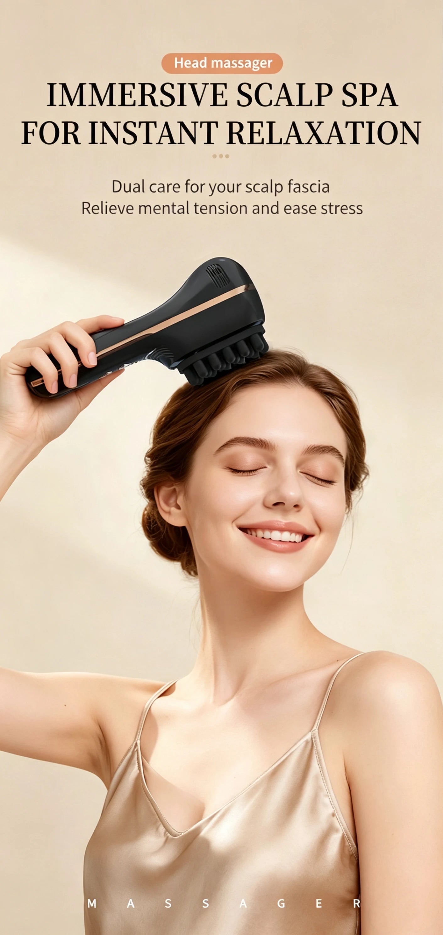 Electric Scalp Massage Comb 5-Speed Dual Silicone Head High Frequency Vibration Anti Hair Loss Hair Growth Scalp Massager