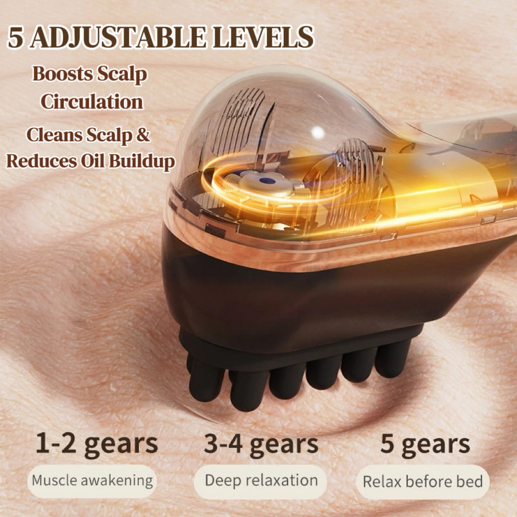 Electric Scalp Massage Comb 5-Speed Dual Silicone Head High Frequency Vibration Anti Hair Loss Hair Growth Scalp Massager