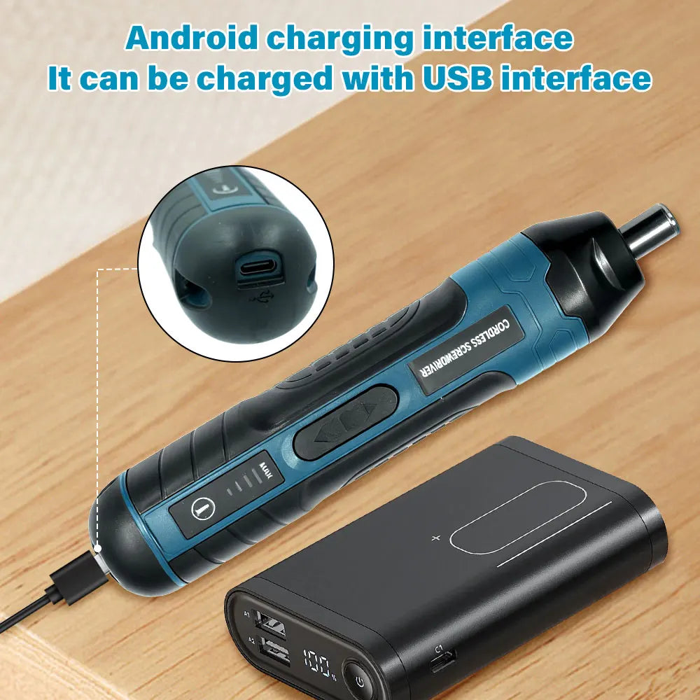 1300MAH Rechargeable Cordless Electric Screwdriver Set 3.6V Power Screwdrivers Drill 4 Torque Screw Driver Household Repair Tool