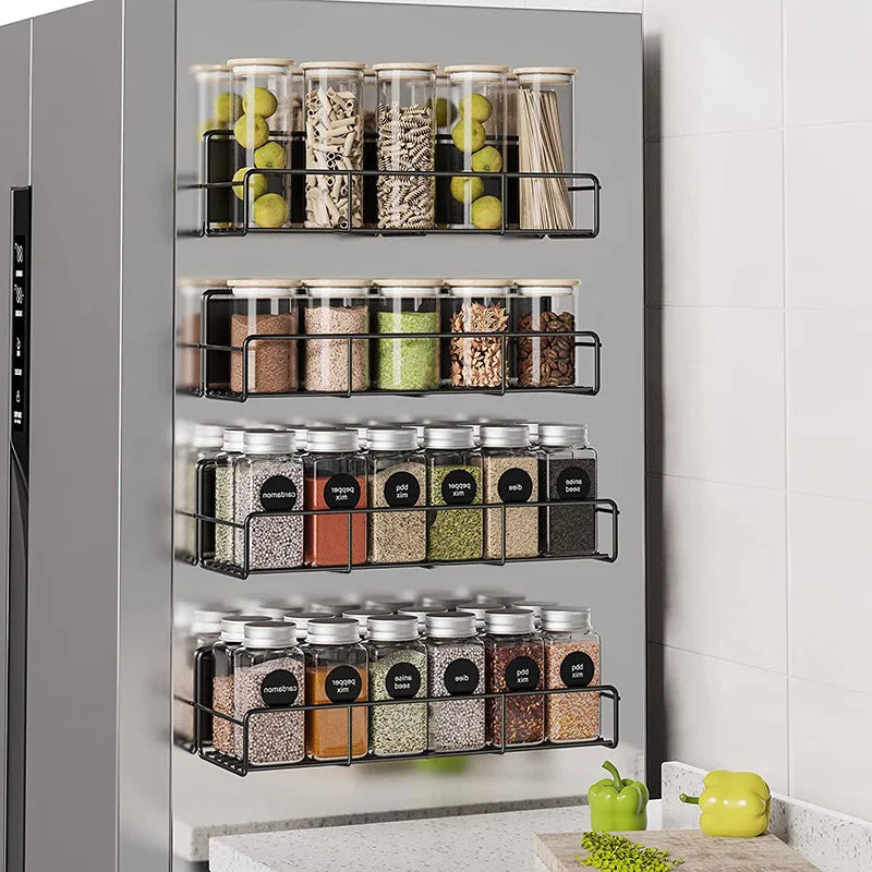 Magnetic Spice Rack for Refrigerator, Magnetic Shelf, Fridge Magnet Organizer, Magnetic Fridge Shelf for Kitchen Organization