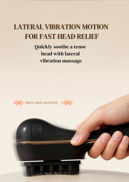 Electric Scalp Massage Comb 5-Speed Dual Silicone Head High Frequency Vibration Anti Hair Loss Hair Growth Scalp Massager