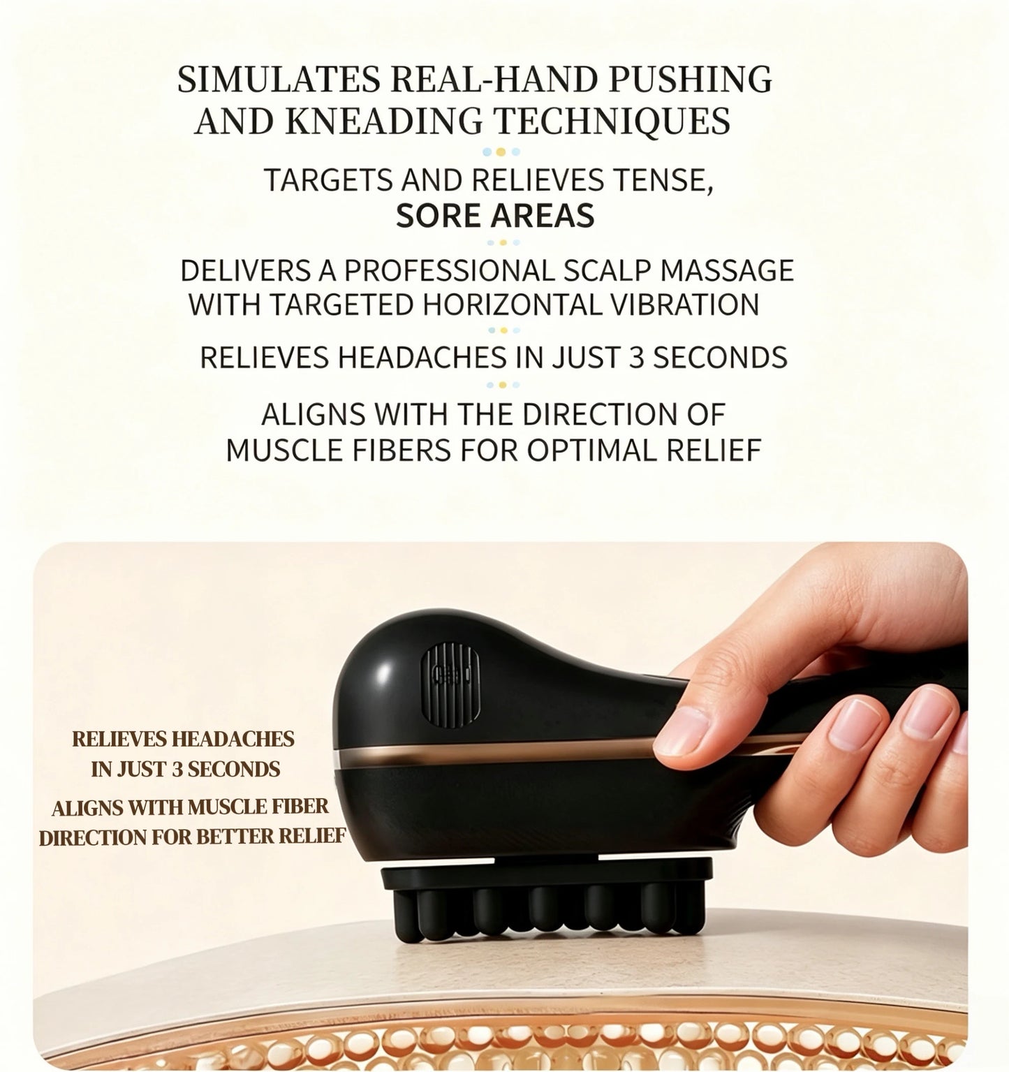 Electric Scalp Massage Comb 5-Speed Dual Silicone Head High Frequency Vibration Anti Hair Loss Hair Growth Scalp Massager