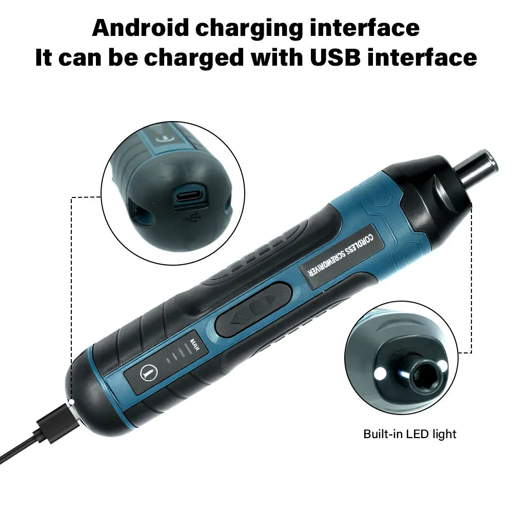1300MAH Rechargeable Cordless Electric Screwdriver Set 3.6V Power Screwdrivers Drill 4 Torque Screw Driver Household Repair Tool