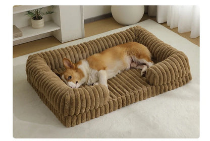 S M L XL XXL Calming Dog Bed Orthopedic Memory Foam Sofa Couch Waterproof Removable Cover Plush Mat for Small Medium Large Dogs