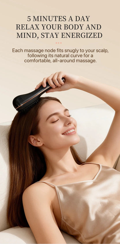 Electric Scalp Massage Comb 5-Speed Dual Silicone Head High Frequency Vibration Anti Hair Loss Hair Growth Scalp Massager