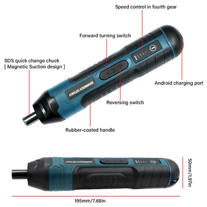 1300MAH Rechargeable Cordless Electric Screwdriver Set 3.6V Power Screwdrivers Drill 4 Torque Screw Driver Household Repair Tool