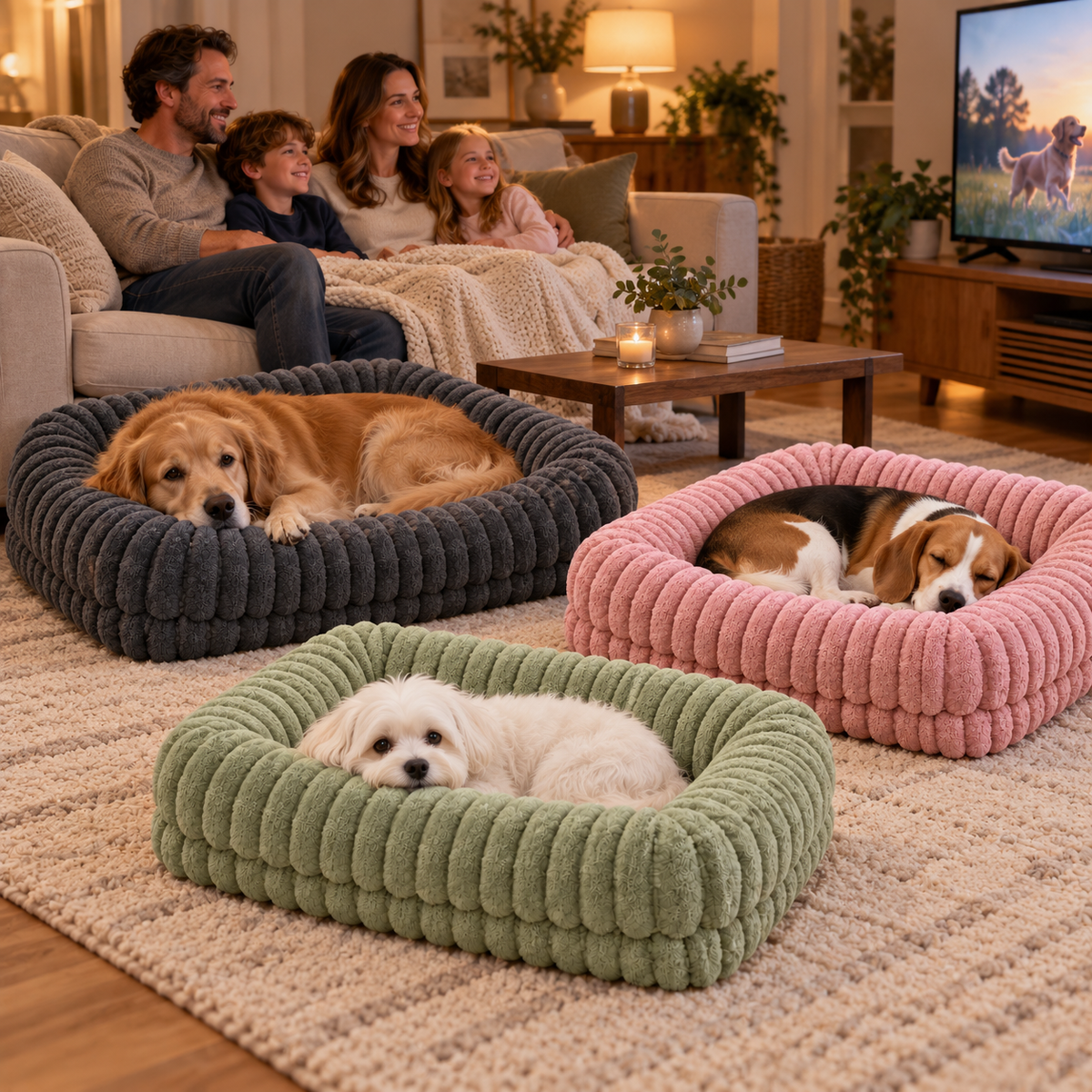 Calming Orthopedic Dog Bed With Waterproof Removable Cover