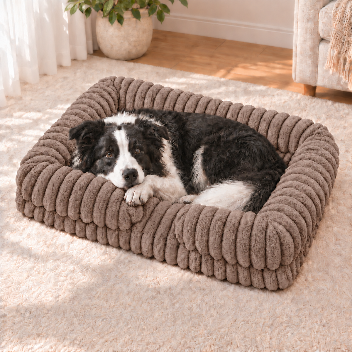 Calming Orthopedic Dog Bed With Waterproof Removable Cover
