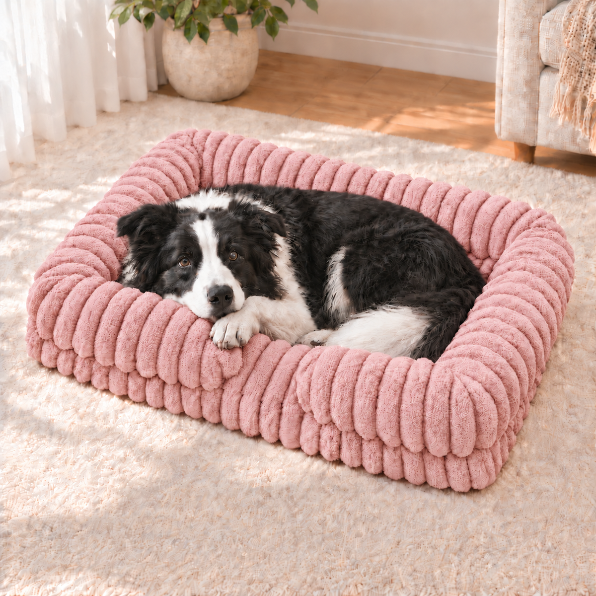 Calming Orthopedic Dog Bed With Waterproof Removable Cover